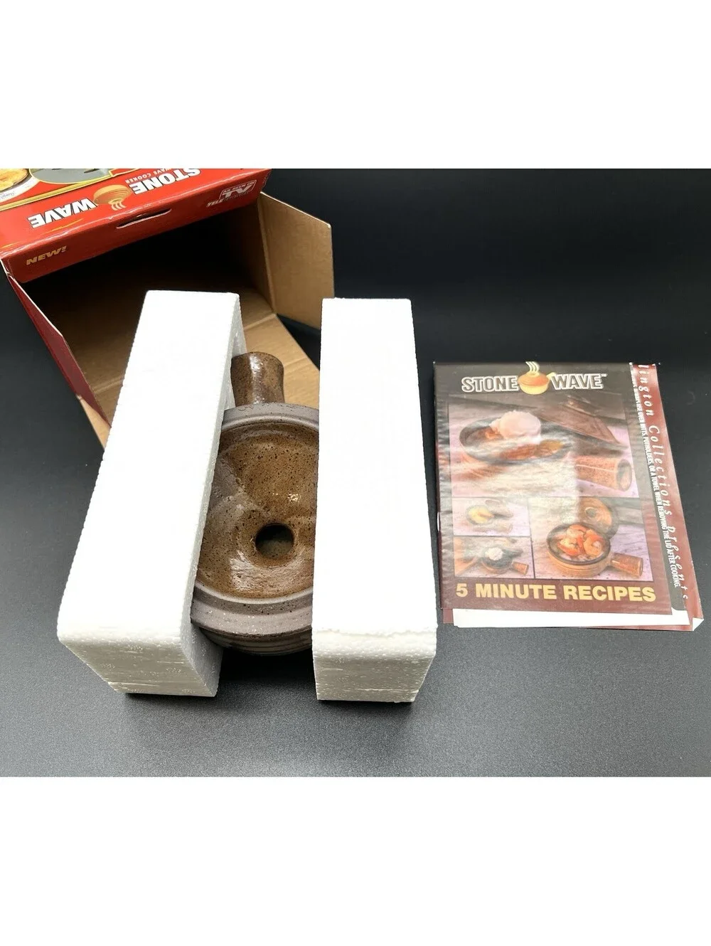 Stone Wave Microwave Cooker Seen On TV Ceramic Pot & Recipe Book NEW